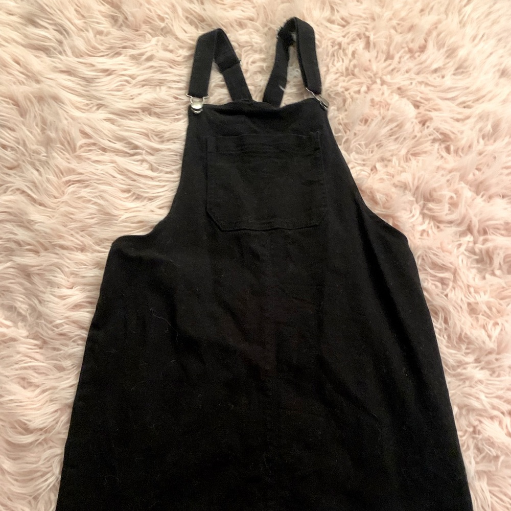black overall dress denim dress with straps aesthetic coquette academia dress